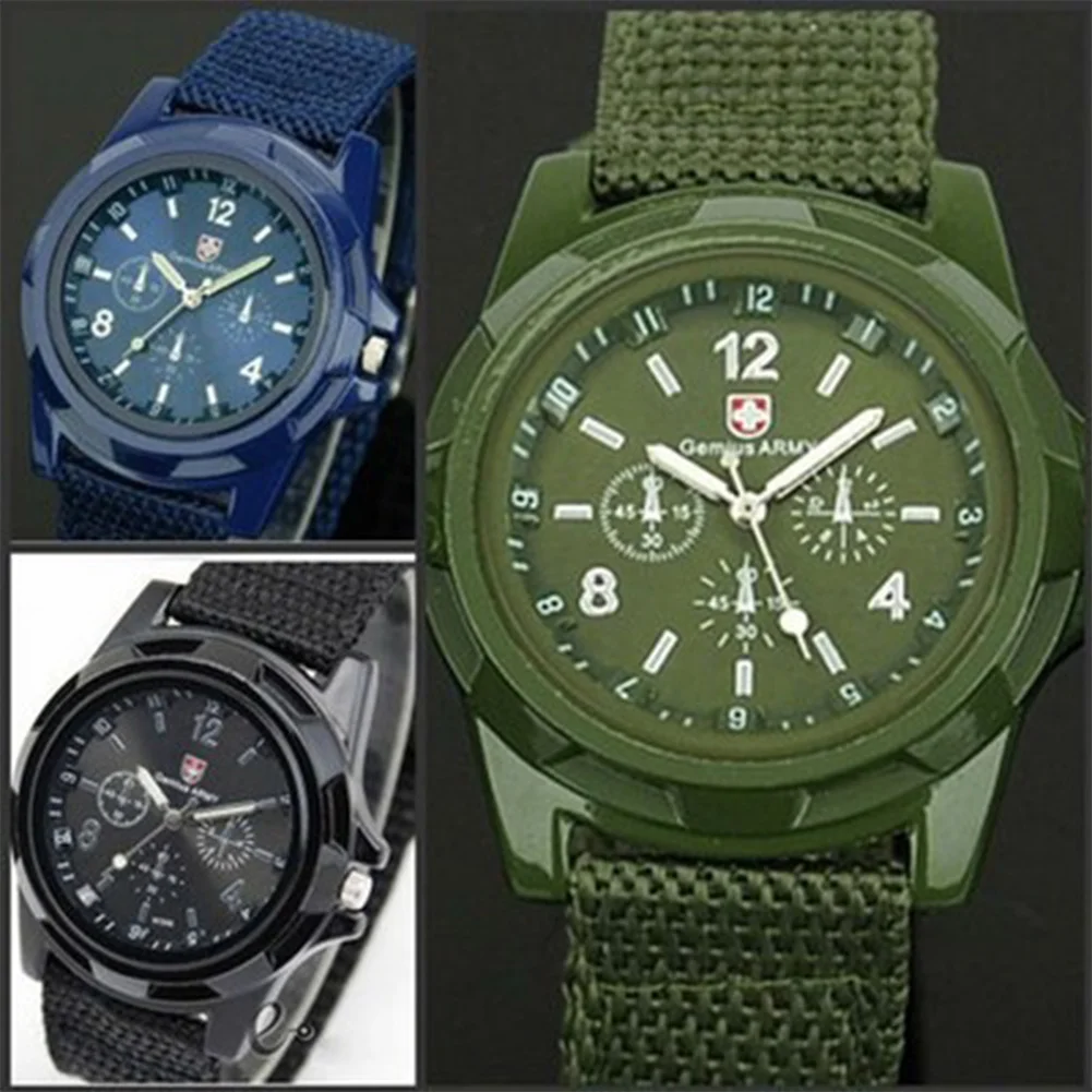 Мужские повседневные наручные часы солдатские военные армейские мужские спортивные стильные брезентовые кварцевые наручные часы для мужчин