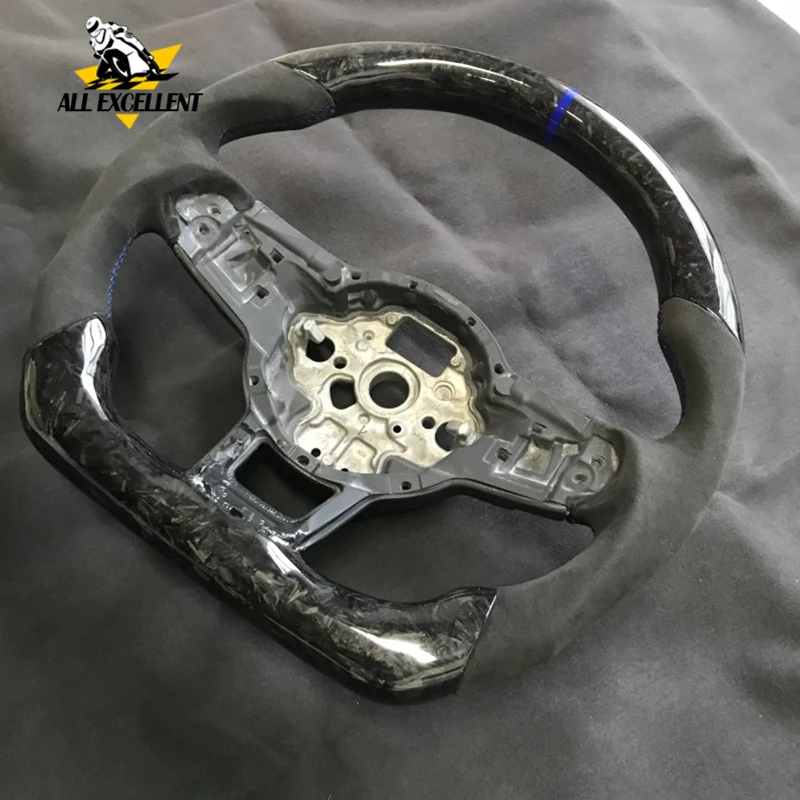 Замена руля Alcantarar из кованого углеродного волокна для VW Golf R Golf GTI MK7 MK7.5, возможно изготовление на заказ Замена руля Alcantarar из кованого углеродного волокна для VW Golf R Golf GTI MK7 MK7.5, возможно изготовление на заказ