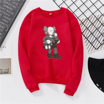 

Harajuku Cartoon Print Women Casual Long Sleeve Loose Hooded Sweatshirt Autumn Winter Fleece Hoody Pullover Top
