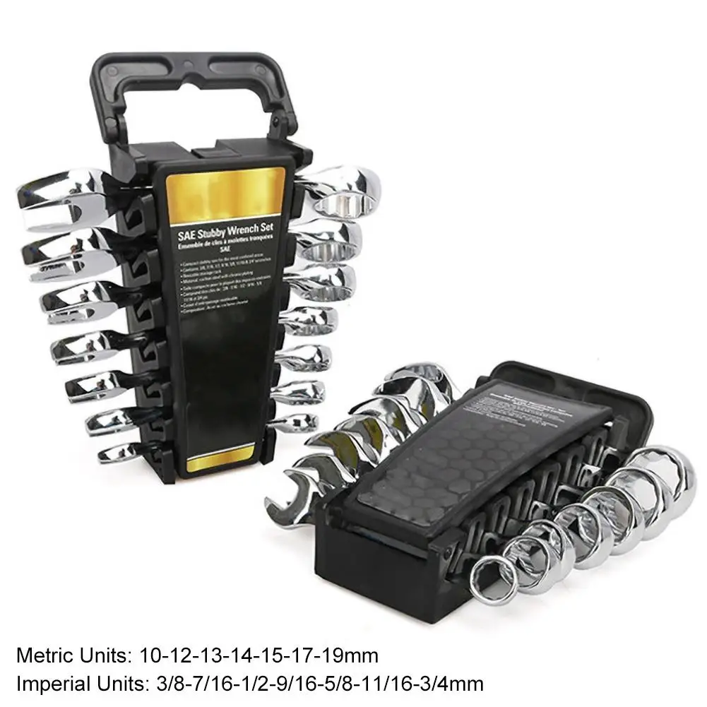 

7Pcs 2 in 1 Torx Open End Metric/Imperial Wrench Spanner Auto Repair Tool Set 10-12-13-14-15-17-19mm Metric Spanner