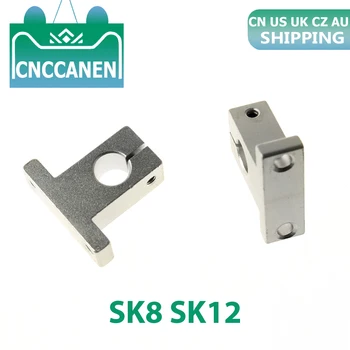 

2PCS SK8 SK12 Linear Bearing Rail Shaft Support Side Block Linear Shaft Linear Rod for CNC 3D Printer Part CN US UK CZ AU SHIP