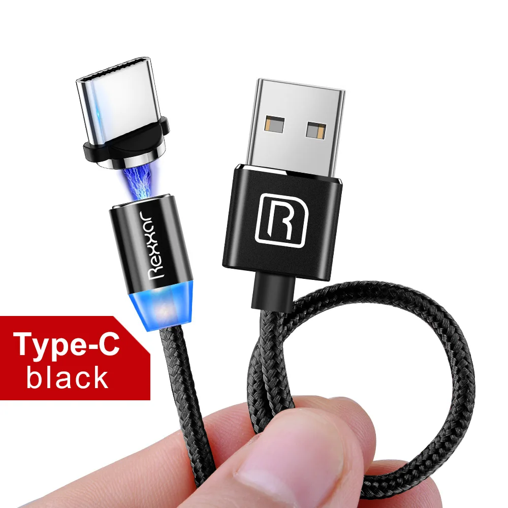 Магнитный usb-кабель для быстрой зарядки, кабель USB type C, Магнитный зарядный кабель Micro usb, кабель для мобильного телефона, usb-шнур для iphone, samsung - Цвет: Black Type C Kit