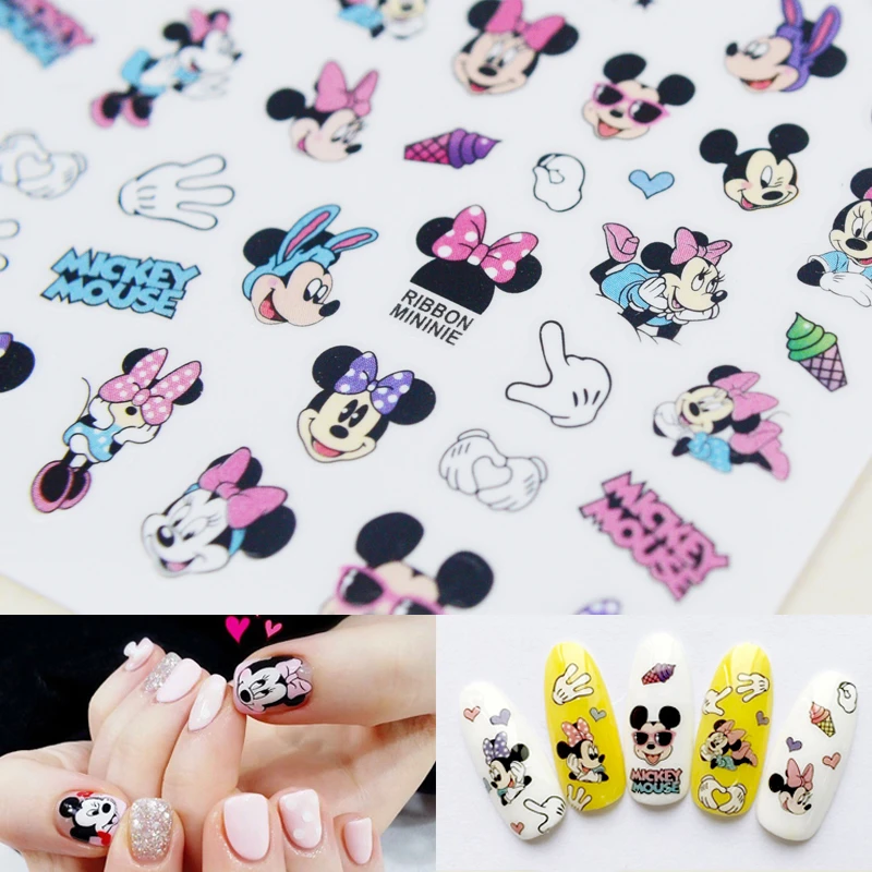 1pcs Mickey Minnie Stickers For Nails Disney Cartoon Donald Duck Nail Slider Snow White 3d Self Adhesive Nail Sticker Stickers Decals Aliexpress