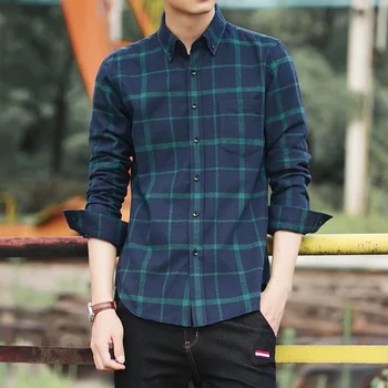 

Plaid Shirt Men Long Sleeve Slim Fit Men Clothes 2020 Dress Shirts Men Brand Clothing Casual Camisa Masculina Camisas Hombre