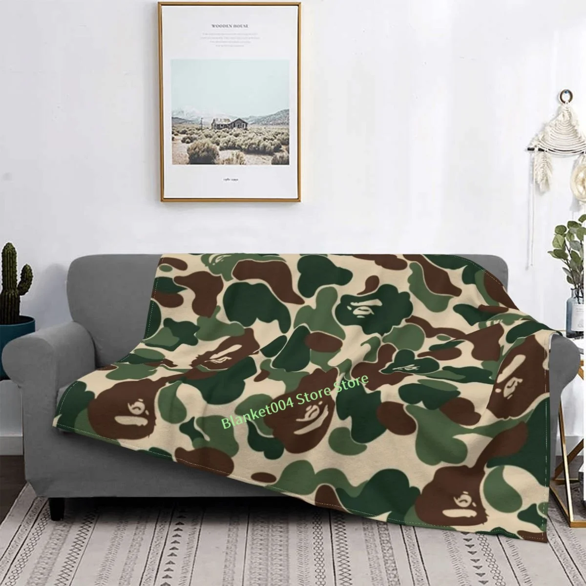 Лидер продаж комнатное домашнее фланелевое одеяло Bape Ape Camo красивое дизайнерское