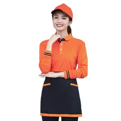 Catering garçom trabalho roupas de manga longa camiseta restaurante hotel wear garçonete shies chef casaco uniforme chef outfit