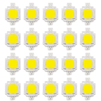 

Artudatrech 20Pcs LED 10W White 6000-6500K LED Chip Lamp Beads Light High Power LED Emitter