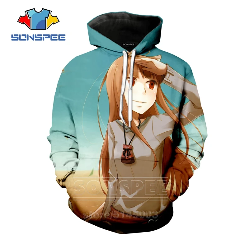 Толстовки Spice and Wolf, новинка, для мужчин и женщин, аниме, толстовка, 3D принт, унисекс, с длинным рукавом, в стиле хип-хоп, уличная одежда, топы, пуловер с круглым вырезом, C109 - Цвет: 3