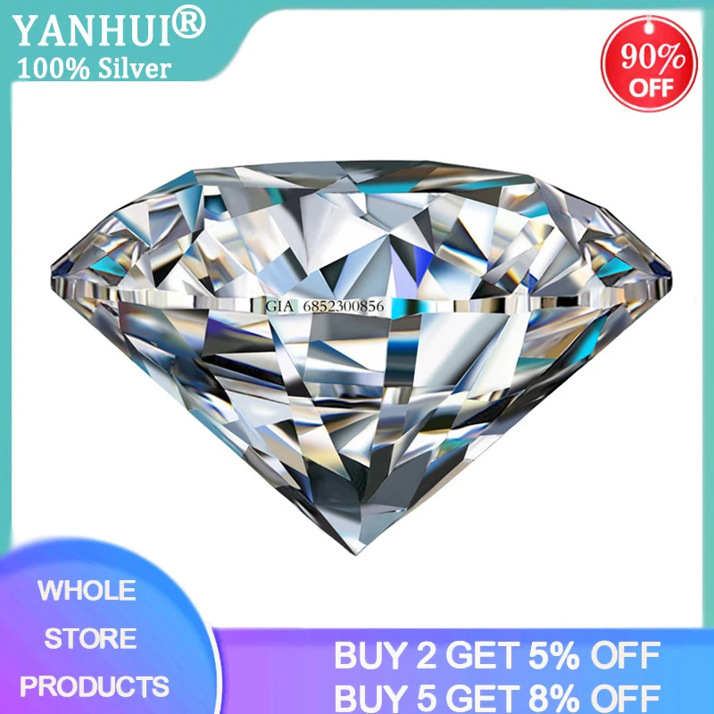 

Test Positive Round Cut 1.0ct Carat 6.5mm D Color Moissanites Solitaire Diamond Fit DIY Ring Bracelet Earrings Jewelry Material