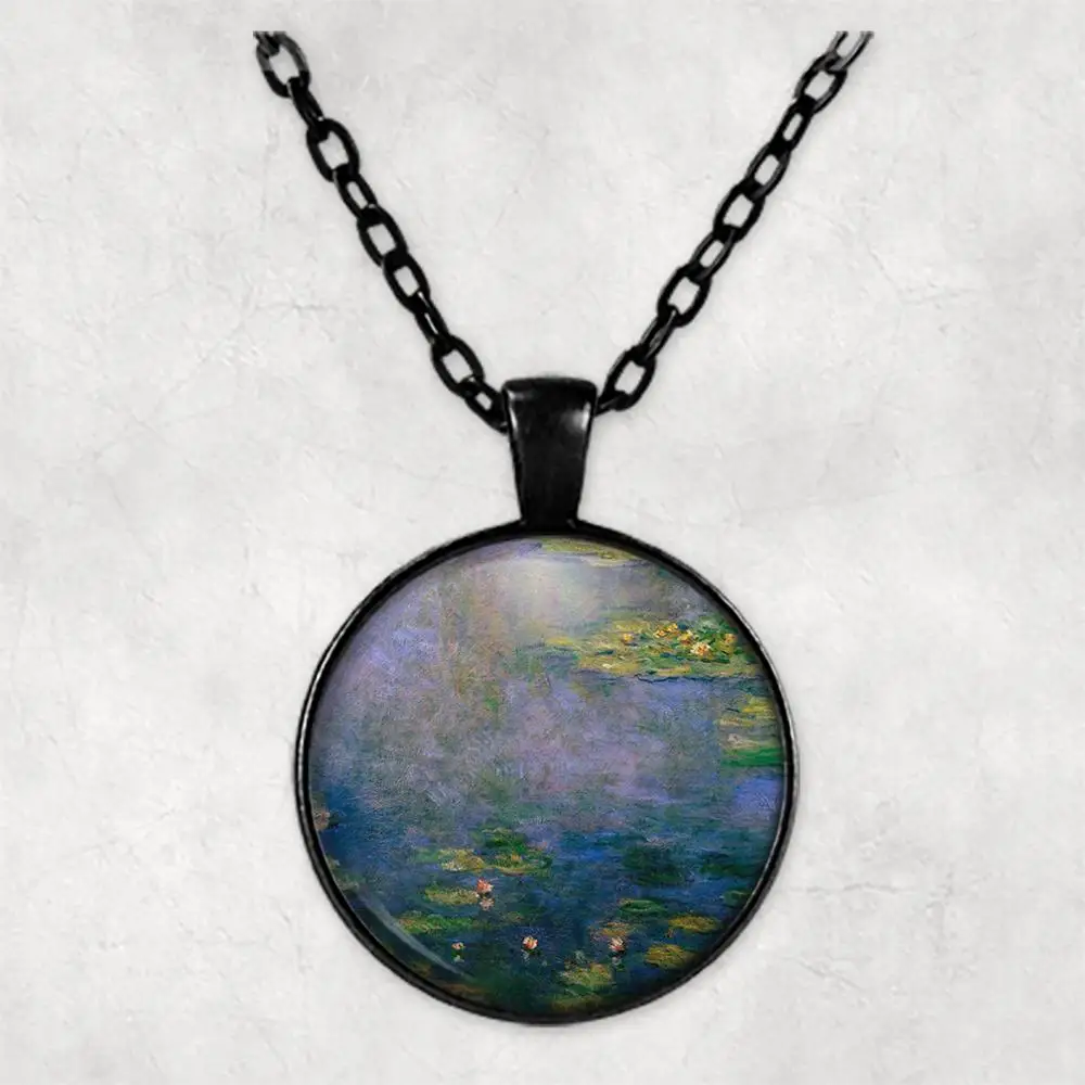 

Claude Monet Personalised Photo Necklace Picture Jewelry necklaces pendants Circle Photo Locket Memorial Photo Gift