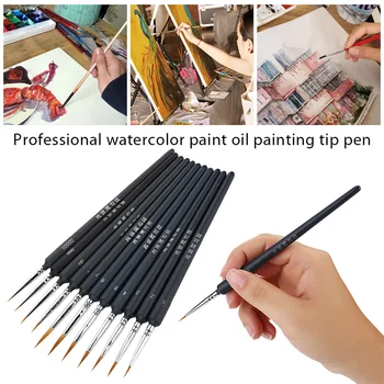 

Technical Pen Painting Brush Scriptliner Wooden Handle Wolves Hairs School Art Cartoon 19 Size Liquid Watercolour Paint