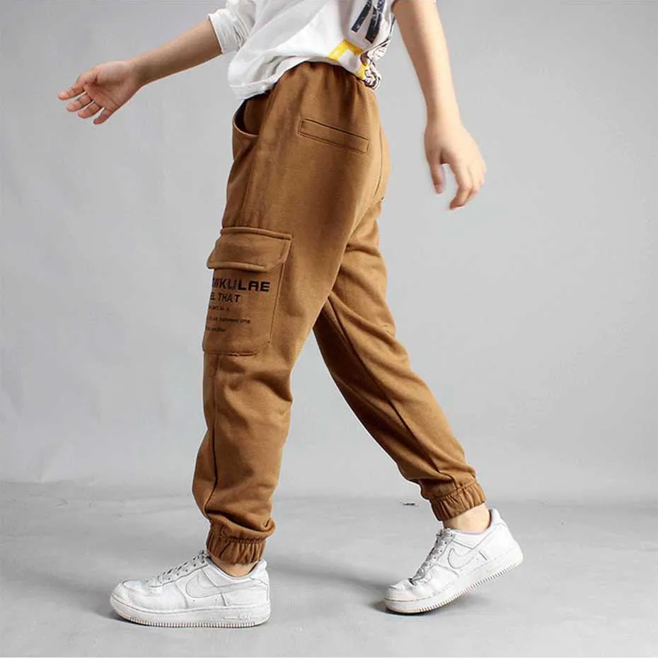 Для маленьких мальчиков Штаны буквенный принт впитывает пот и Штаны для на кулиске для мальчиков детские штаны для мальчиков, Демисезонный Повседневная Одежда для мальчиков для на возраст 6, 8, 10, 12 лет до 14 лет