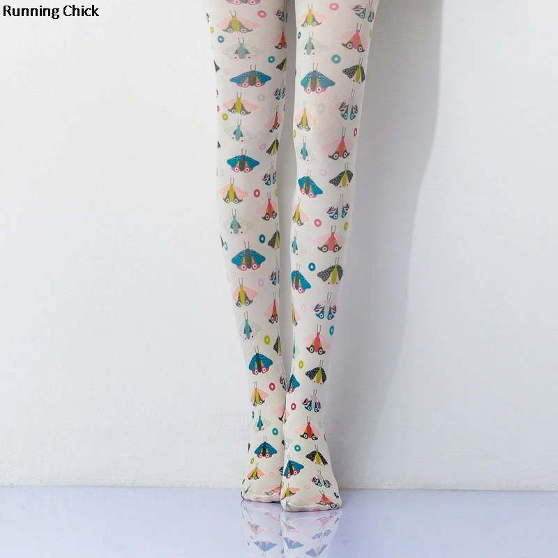 

Color Butterfly Digital Printing Women Pantyhose, Dropship, Bulk, 120D Thickness Velvet Tight, Wholesales