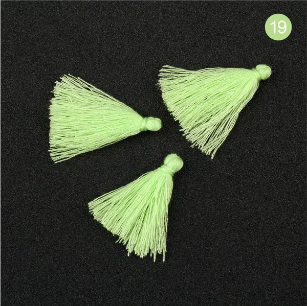 Color No.19 50 шт./лот красочные 3 см мини хлопок кисточкой DIY ювелирные изделия браслет для изготовления ключей бахрома отделка Ремесло кисточки Швейные аксессуары - Цвет: Color No.19