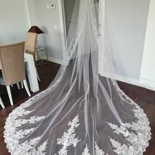 Высококачественные аккуратные кружева длиной 4 метров, свадебная Фата с расческой 400 см один слой свадебная вуаль аксессуары для невесты Фата, свадьба