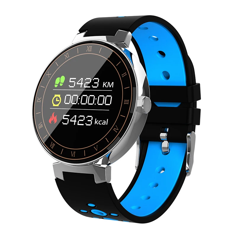 Blue Горячие 0.95In TFT Bluetooth Смарт часы кровяное давление монитор сердечного ритма спортивные часы BUS66 - Цвет: Blue