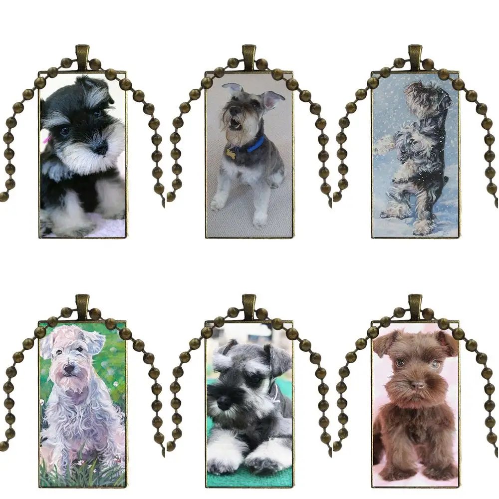 EJ glaze миниатюрное Schnauzer 39 для детей стеклянное колье с кабошоном подвеска