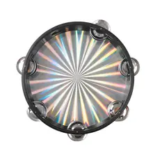 8 дюймов деревянный лучистый бубен колокольчик ручной барабан с двухрядными Jingles светоотражающий барабан музыкальный ударный инструмент игрушка