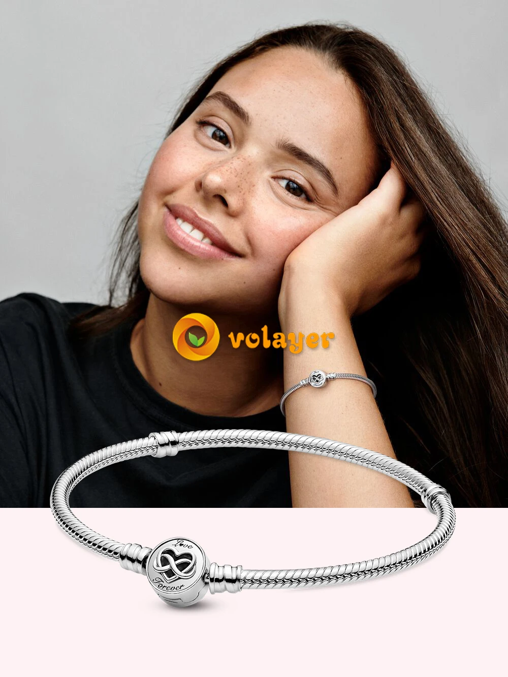 Volayer 925 Sterling Silver Brace Heart Infinity Clasp Snake Chain Bracelet Women DIY Jewelry Making Girl Birthday Gifts Volayer 925 Sterling Silver Brace Heart Infinity Clasp Snake Chain Bracelet Women DIY Jewelry Making Girl Birthday Gifts