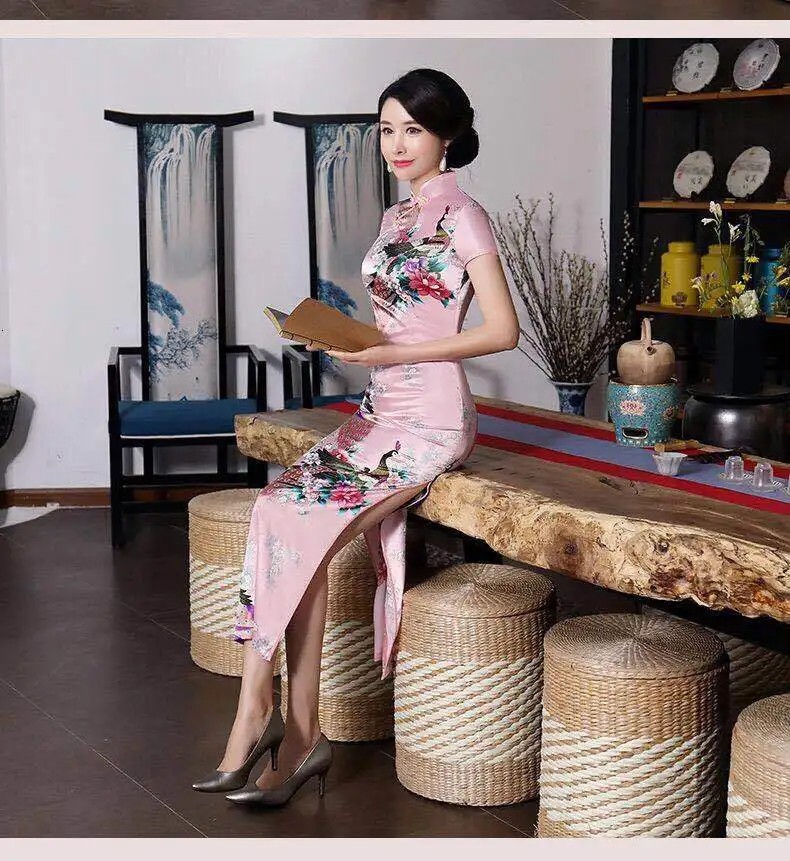 Cheongsam Long Fund улучшит код Go отличное платье Чонсам Танцевальный Костюм танцевальная юбка для выступлений