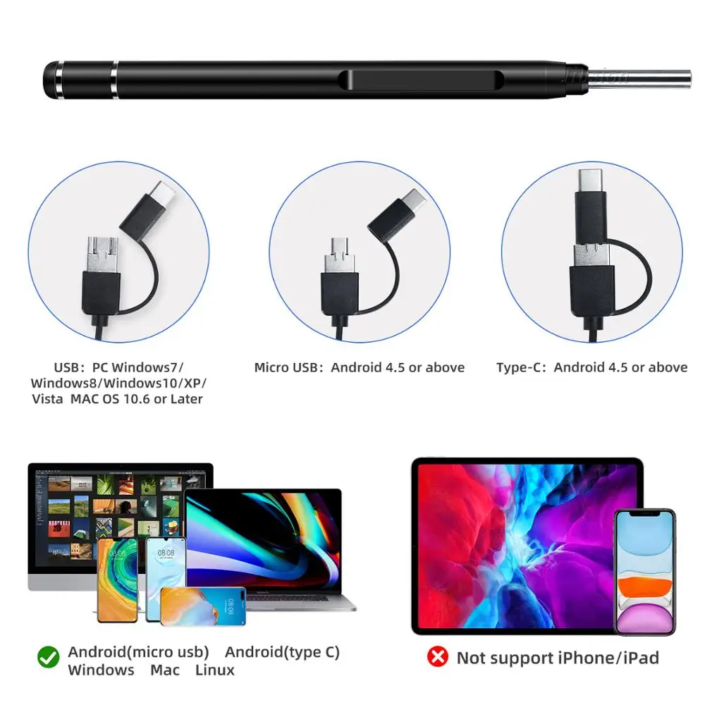 Отоскоп для ушей интраоральная камера USB цифровой HD 720P Мини Ручной эндоскоп