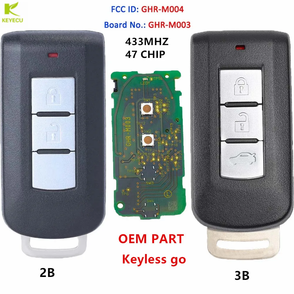 US $78.21 KEYECU GENUINE OEM Remote Keyless Smart Key 23 Button 433MHZ ID47 for Mitsubishi Pajero Sport L200 Montero GHRM004 GHRM003