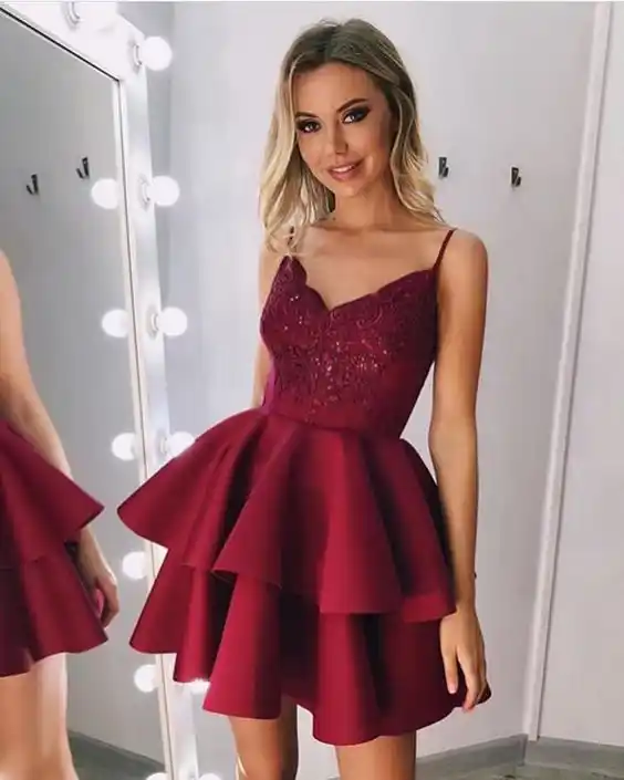 vestido curto festa renda