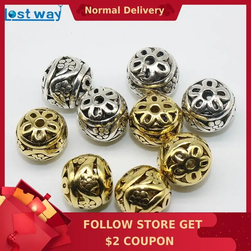 50PCS Wholesale Lots Silver Plated Filigree Ball Spacer Beads 12mm Dia