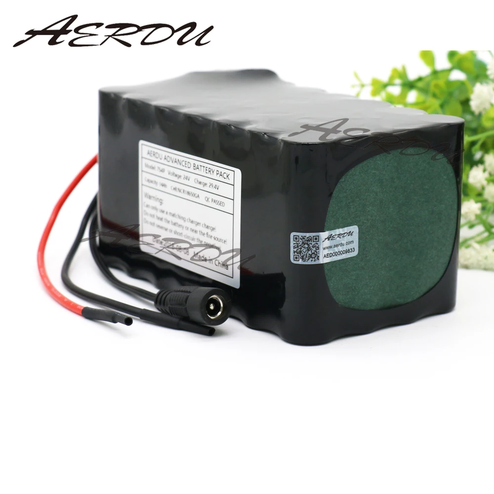 AERDU 24V14Ah 7S4P 29,4 V для литиевых аккумуляторов NCR18650GA высокой мощности и емкости электродвигатель для скутера мотоцикла 25A BMS