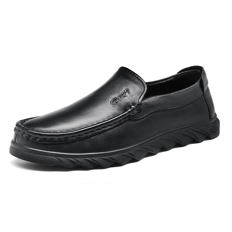 

Fall and winter peas shoes men's leather soft sole lazy one-step trend all-match casual leather shoes