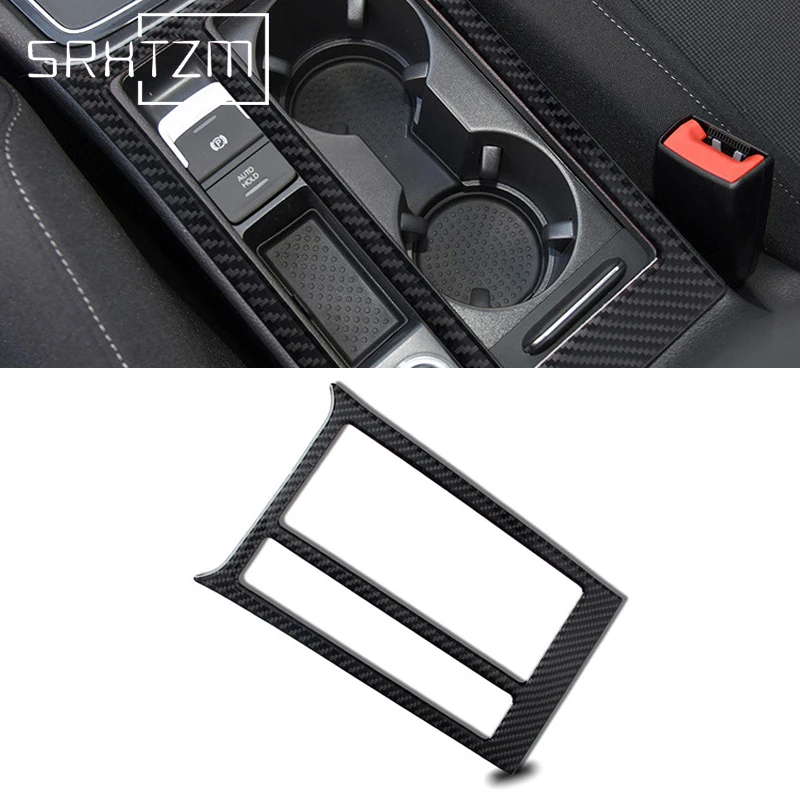 

Держатель стакана для воды из углеродного волокна для Volkswagen Vw Golf 7 Gti Mk7 2013-2017, панель, крышка коробки переключения передач, отделка, наклейка, Стайлинг автомобиля