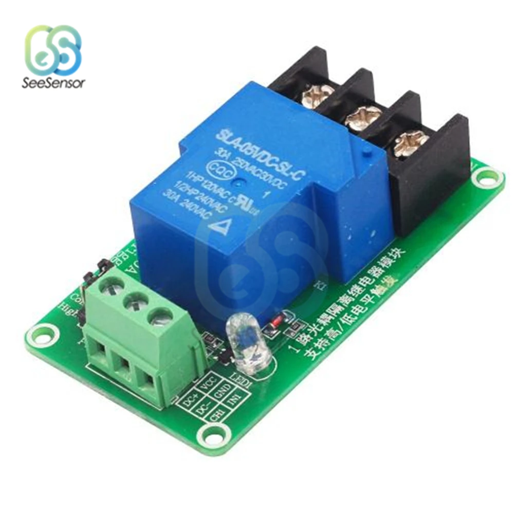 5V 12V 1 channel high & low Triger relay module 30A with optocoupler isolation 