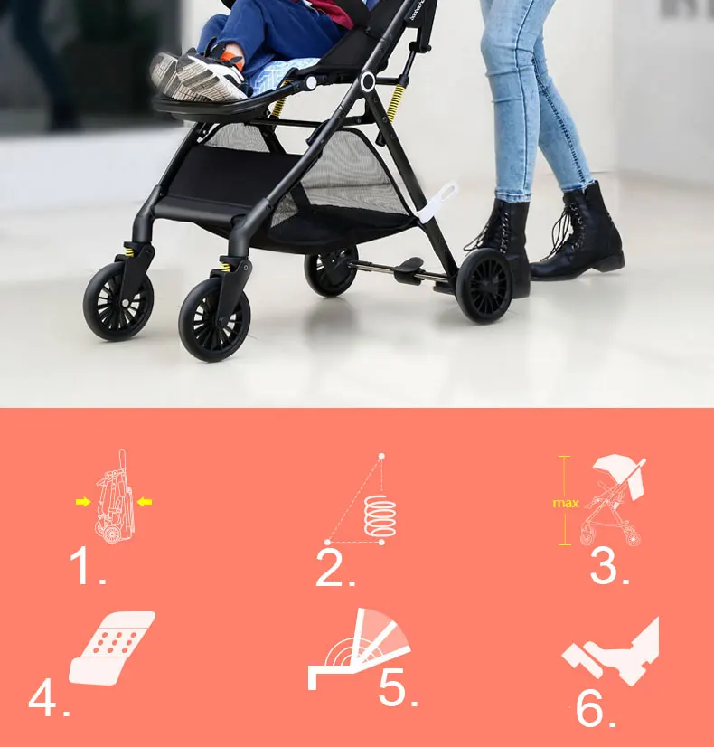 Детская коляска четыре круга высокий пейзаж легкий складной может для сидения и лежания Многофункциональный амортизатор различные варианты
