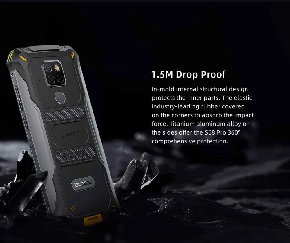Doogee S68 Pro IP68 прочный телефон 5,8" ips дисплей Helio P70 Восьмиядерный 6 ГБ 128 ГБ 21 Мп+ 8 Мп+ 8 Мп 6300 мАч отпечаток пальца/NFC Смартфон