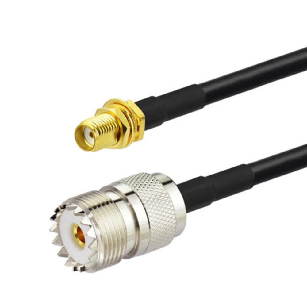 1m Overheat Protection Walkie Talkie Connector Parts Extension Cable Replacement Female SMA To UHF SO239 Threaded Radio Antenna