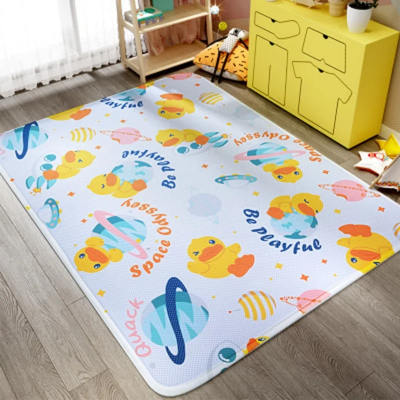 Домашний ковер с милой желтой уткой, ковер для гостиной, спальни, детской комнаты, толстый нескользящий детский коврик для ползания