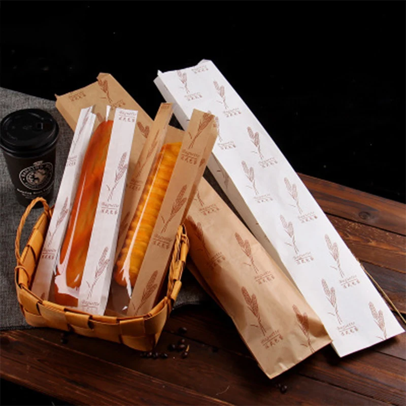 

YOMDID Kraft Paper Baguette Bags Food Cookie Nuts Snack Packaging Bag Practical Bread Biscuits Candy Storage Wrapping Tools