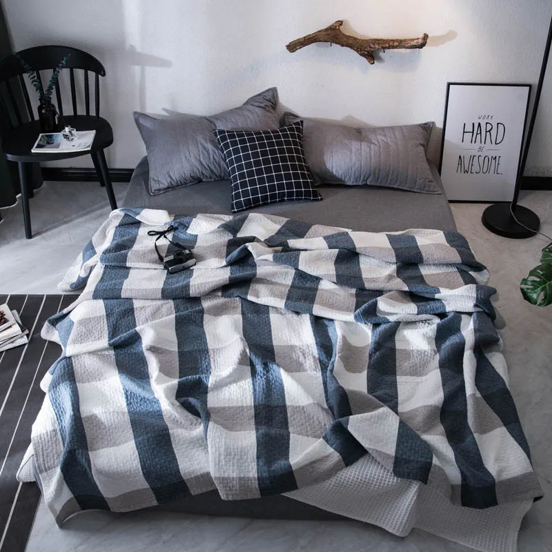 Одеяло из хлопчатобумажной марли для детей и взрослых покрывало кровати дивана