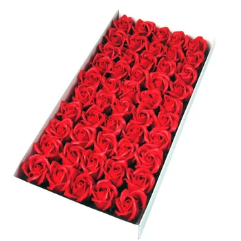 

50pcs/box Cheap Soap Rose Head Romantic Wedding Valentine's Day Gift Wedding Banquet Flowers Home Decoration Accessories Modern