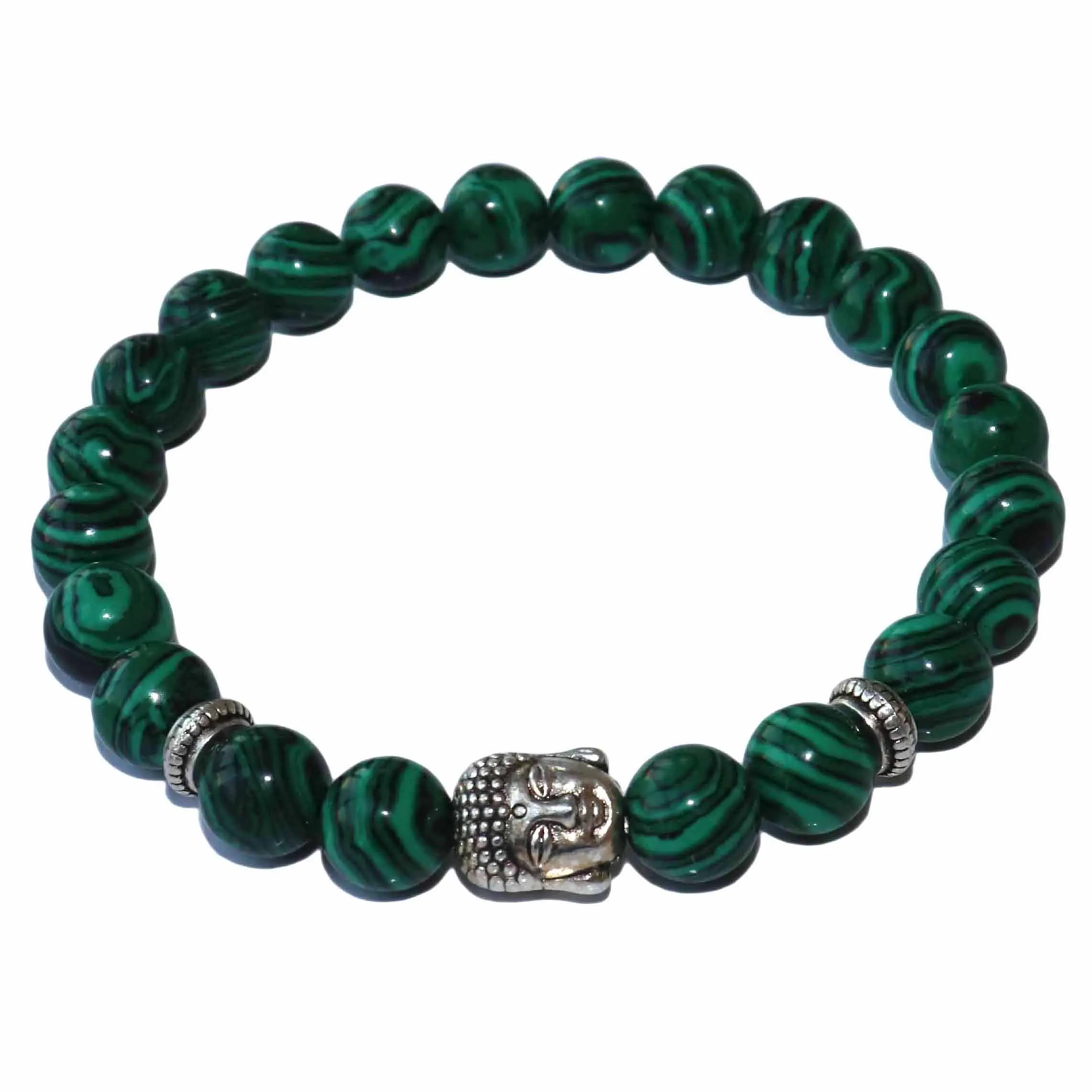 8 MM Buddha Head Stone Men’s Beaded Jewelry Lava Agates Tiger Eye Stone Beaded Bracelets Party Gift Stretch Yoga Jewelry