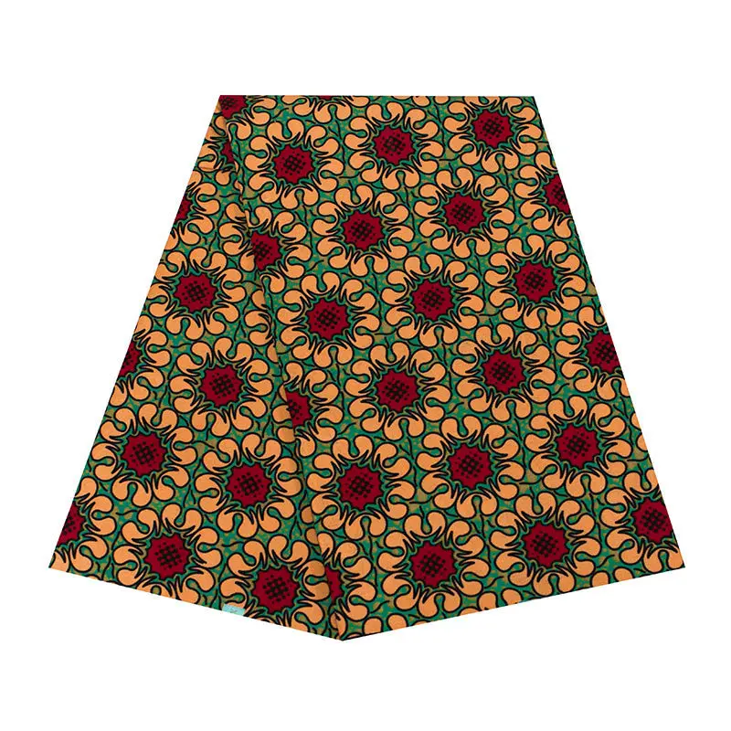 Цветочная Африканская Хлопковая настоящая восковая ткань для женского платья, 6 ярдов, новинка, принтованная батик ткань, нигерийская голландская настоящая восковая ткань