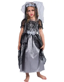 

Halloween Kids Day of The Dead Spooky Fancy Dress Bride Scary Costume Baby Girl Cosplay Vampire Victorian Clothing Carnival Part