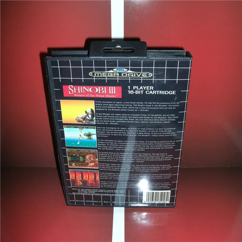 Shinobi 3 EU чехол с коробкой и руководством для sega Megadrive Genesis игровая консоль 16 бит MD карта