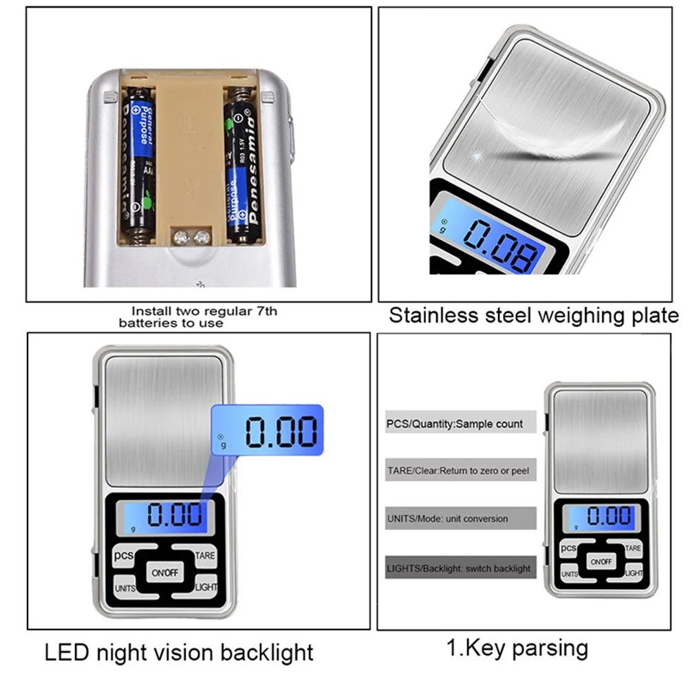 Электронные весы с ЖК дисплеем карманные цифровые мини для ювелирных изделий