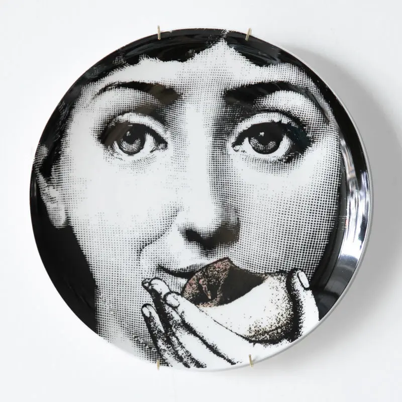 New High Quality Bone China Milan Abstract Design Style Room Decoration Hanging Dishes Wall Plates Piero Fornasetti Plates - Цвет: 8