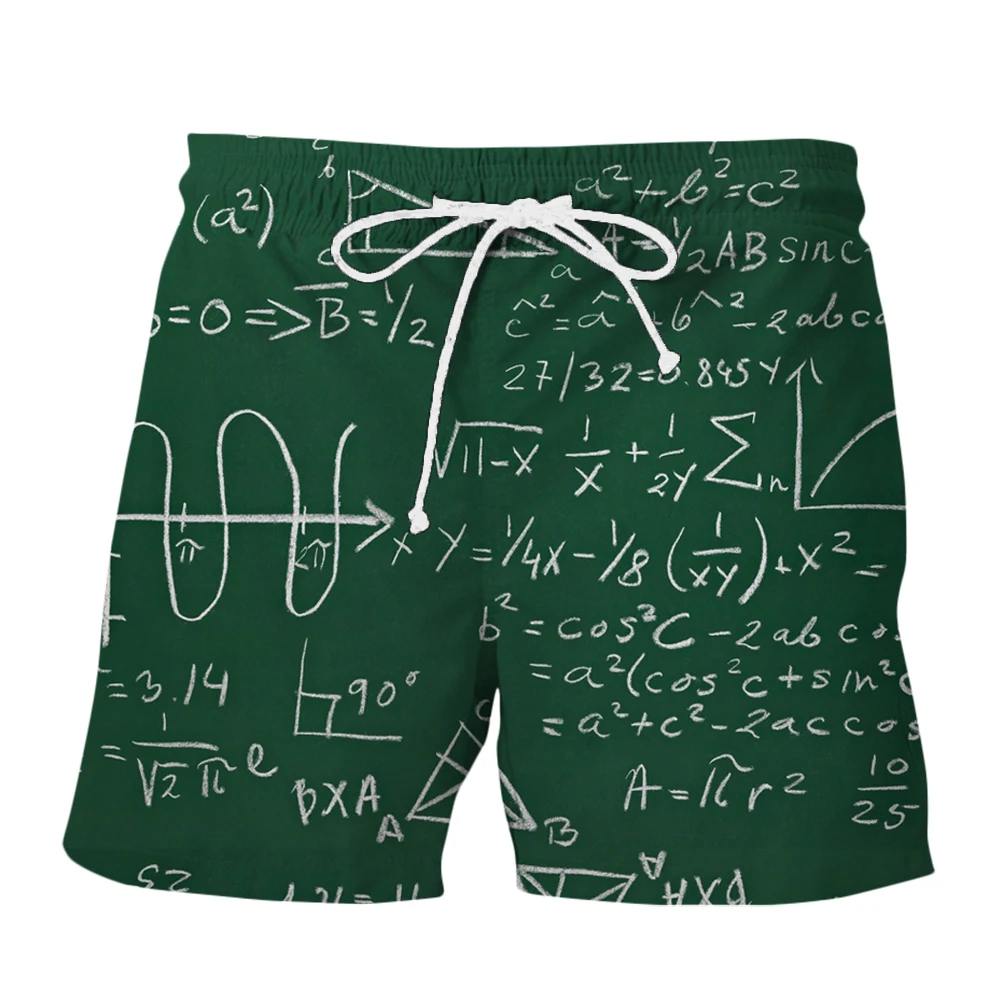 New 3D Print Causal Clothing Equation Fashion Men Women Shorts Plus Size S-7XL