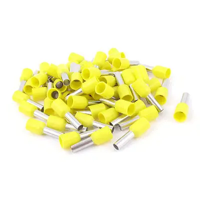 

50pcs AWG12 Wire Copper Crimp Connector Insulated Ferrule Cord Terminal Yellow