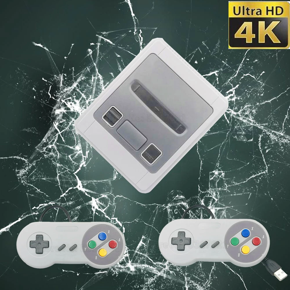 Consola de videojuegos Retro 4K HD, 1600 juegos, 64 bits, mando clásico de consola portátil para mando Dual SNES