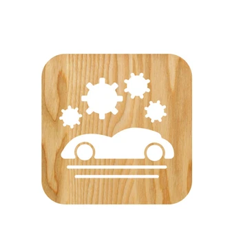 

Pine Wood Car Lamp Kids Bedroom Decoration Warm Light LED USB Night Light for Children Gift