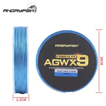 

New ANGRYFISH Diominate Multicolor X9 PE Line 9 Strands Weaves Braided 300m/327yds Super Strong Fishing Line 15LB-100LB 2020